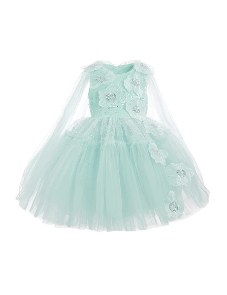mint green newborn dress Enchanting Baby with Tulle & Floral Embellishments | Junona 7493