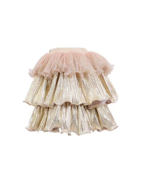 Gold pleated tulle skirt